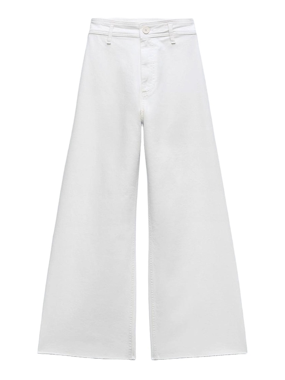 Zara Marine Jean White Raw Hem
